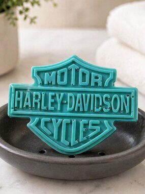 Citrus lemon turquoise soap 5x3in 5oz HANDMADE donkey milk Harley Davidson